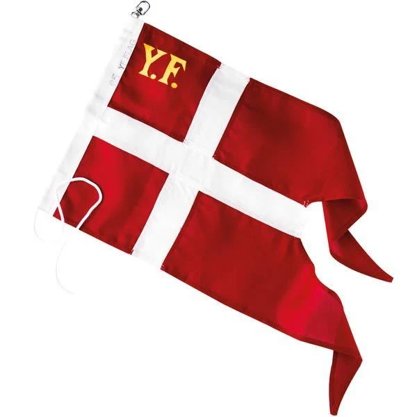 Langkilde & Søn, Yachtflagg 170 g/m², 34x65cm, Dybrød med gull YF